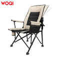 WOQI Modern Outdoor Furniture Reclining Iron Folding Fishing Camping Chair Cup Holder Adjustable Backrest for Beach Travel