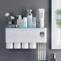 Home Multifunctional Plastic Automatic Toothpaste Dispenser Wall Mounted Toothbrush Holder