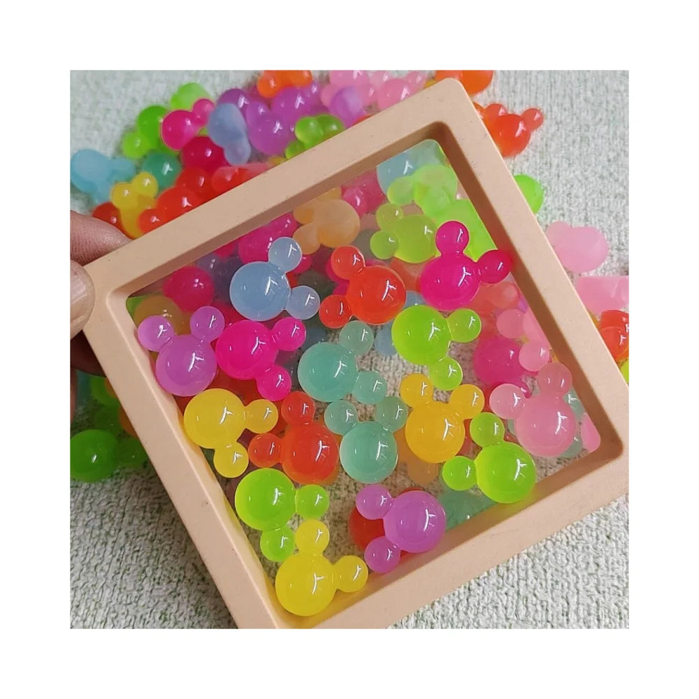 Resin 3D Stars Heart Mouse Head  Half Round Patches Flat Back Cabochon for Deco Parts  Crafts Phone Hair Accessories
