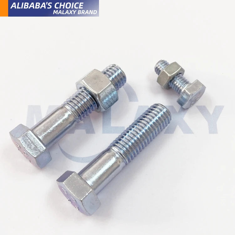 MALAXY Factory Stock Custom M3 M5 M6 M8 M10 M12 M16 Stainless Steel A2 A4 Din931 Hex Nut and Bolt Manufacturers With Washer