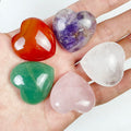 30mm Heart Shape Cheap Carved Stone Amethyst  Handmade Smooth Healing Crystal Engraving Gemstone Decoration 3cm