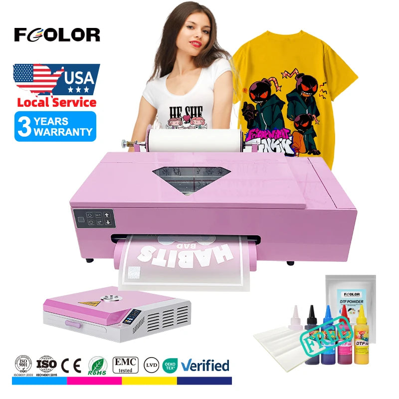 FCOLOR A3 A4 Sheet 30cm Roll DTF Printer DTF Film Printer DTF Heat Transfer Machine