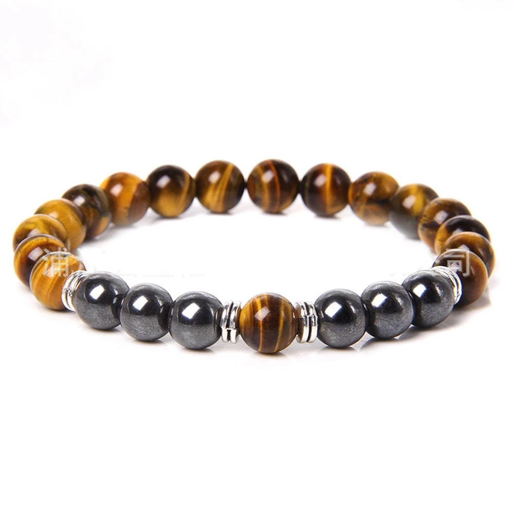 Colorful Turquoise Gemstone Stretch Bracelet Charms 8mm Stone Protection Healing Crystal Beaded Platinum Plated Trendy