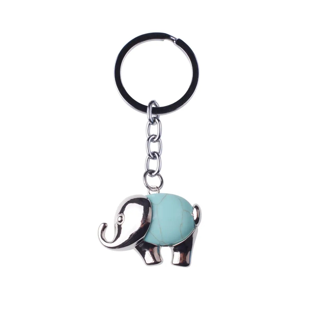 Natural Amethyst Powder Elephant Pendant Key Chain Healing Stone Amulet Pendant Keychain Auspicious Pendant for Men Women