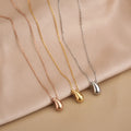 HOVANCI Minimalist Stainless Steel Gold Waterdrop Pendant Necklace for Women Classic Exquisite Metal Neck Jewelry