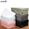 JIJID Wholesale Retail  Eco Friendly Durable Brand Ready Women Foldable Shoe Organizer Box Boxing Shoes Custom Logo Shoe Box