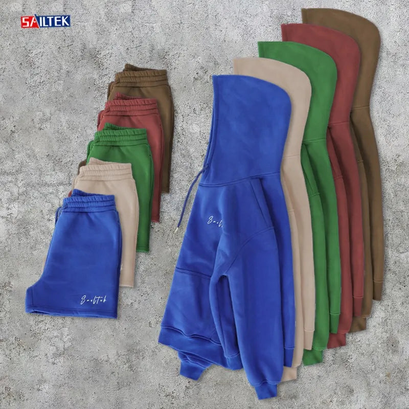 Women Clothing 2026 Custom shorts Tracksuit Causal Sweat Suit 2 Piece Hoodie and Shorts Set