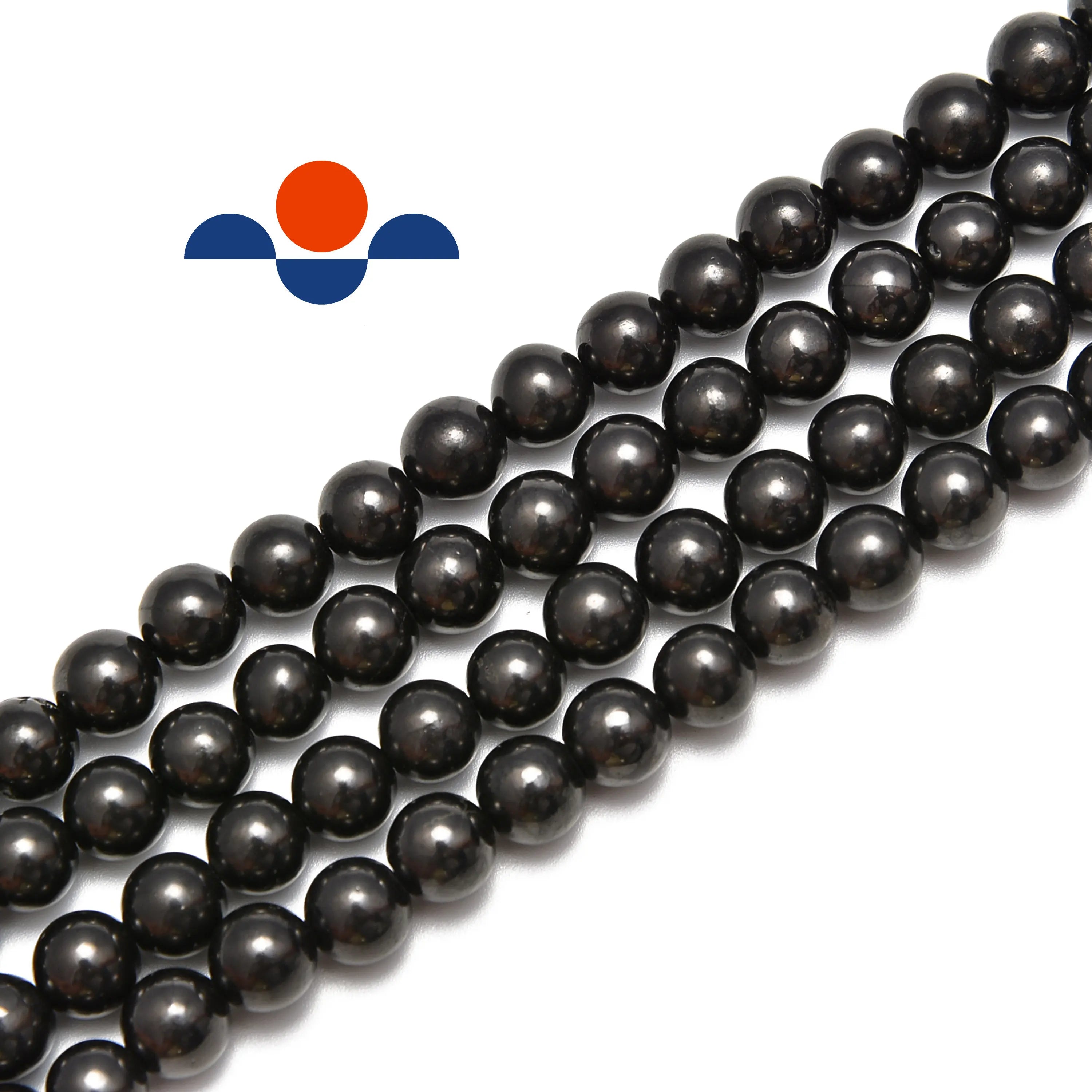 YMJ Wholesale Products 4mm-12mm Elite Shungite Round Gemstone Beadsfor Jewelry Earrings Pendant  Necklace Bracelet Making DIY