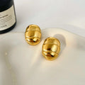 INS New 18k Gold Stainless Steel Texture Earrings Fashion Jewelry Shell Shaped Earrings