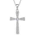 Rhodium Plating CZ Pave Diamond Gemstones Religious Crucifix Fully Iced Out Jesus Silver 925 Cross Pendant Necklace for Women