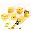 Wedding Favors Friendly Heart Design 2.5x2.5x2.5 Inch Metallic Gold Paper Favor Boxes for Wedding Candy Chocolate Ball Packaging