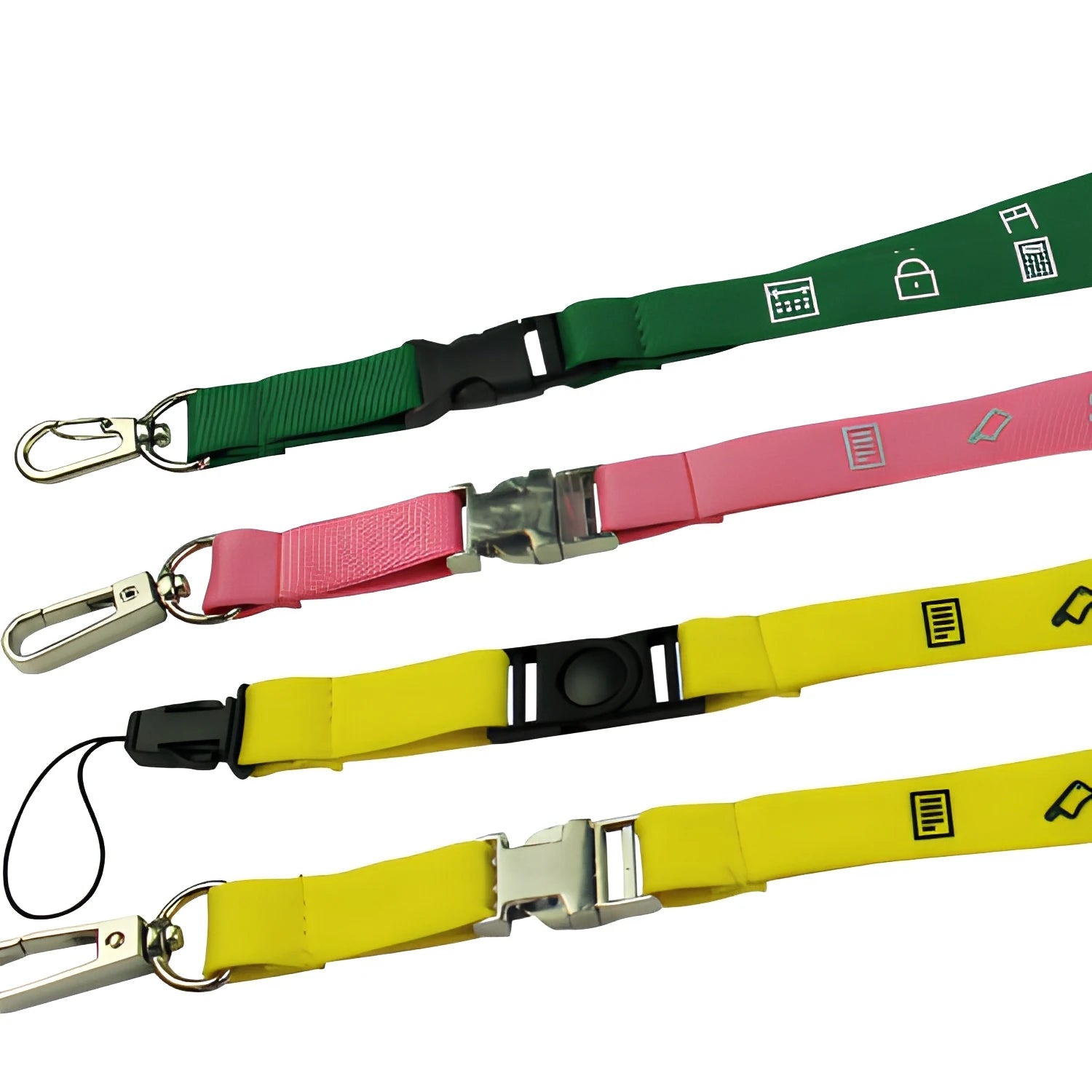 Customized Eco-Friendly Polyester Lanyard with Silk Screen Printing Hook Accessories Durable & Washable