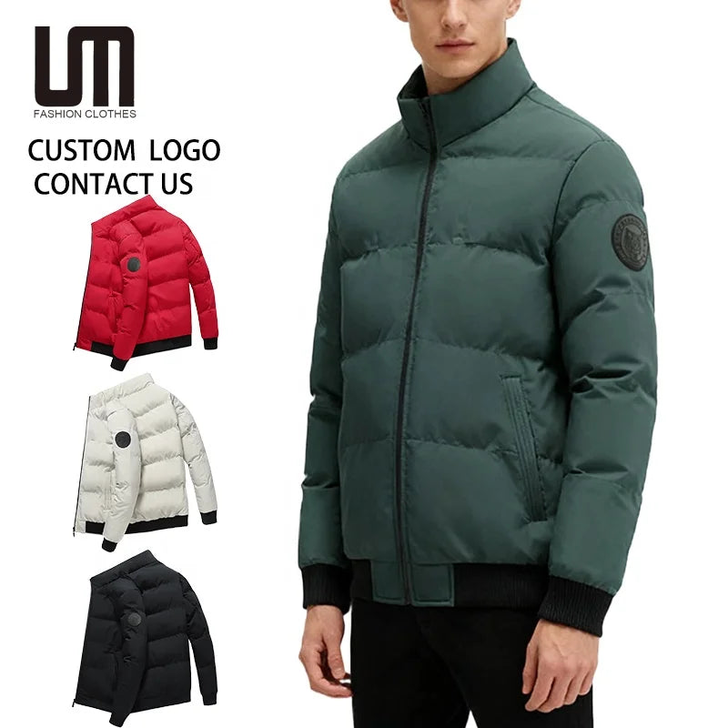 OEM Service Cheap Wholesale Dropshipping Winter Men Clothing Warm Parkas Polyester Cotton Coats Windproof Plus Size Jackets
