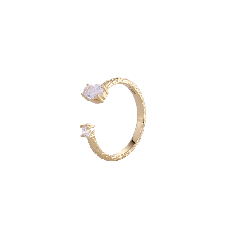 Size Adjustable Zircon Diamond Handmade 925 Sterling Silver Rings Women