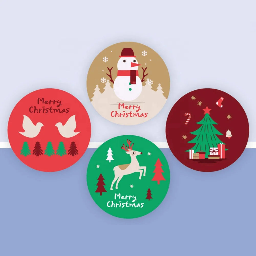 Nordic Christmas Design Ceramic Absorbent Coaster Set Custom Blank Art Cork Back Drink Mats & Pads with Stand
