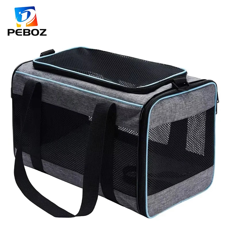 Portable Designer Trolley Tote Pet Travel Bag Practical Crossbody Dog Carriers Handbag for Outdoor Hiking and Shopping