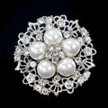 ROMANTIC New Arrival Fashion Luxury Jewelry Silver Alloy Rhinestone Pearl Brooches