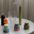 Sculptural Striped Wax Silicone Mould Aesthetic Table Decor Modern Geometric Funky Figure Wax Mold Ribbed Pillar Candle Molds