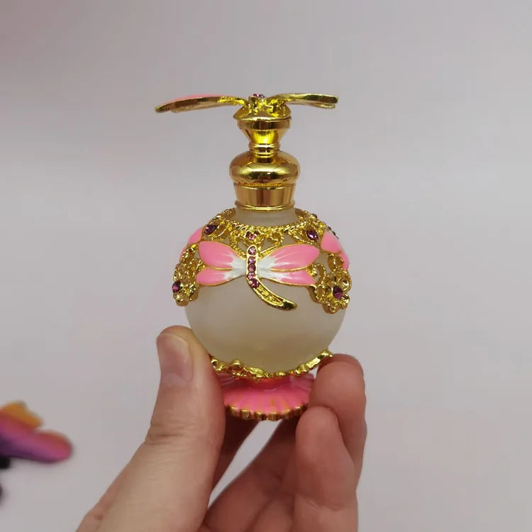 Middle East Dubai Arabian Zinc Alloy 25ml Fragrance Perfume Bottle Essential Oil Attar Bottle  Dragonfly Style Perfume Bottle