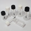 Cosmetic Pack 5ml 10ml 15ml 20ml 30ml Transparent Plastic PET Brush Bottle for Essential Oil Dispensing Small Sample Nail Polish