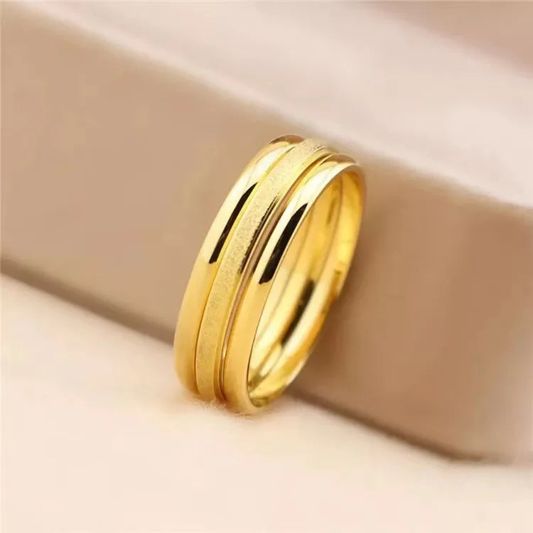 New Fashion Simple Titanium Rings Eternal Love Three-piece Ring Set Stainless Steel Jewelry