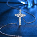 Mossanite Cross Pendant Necklace for Women 925 Sterling Silver Chain Catholicism Jewelry Gifts Moissanite Necklace