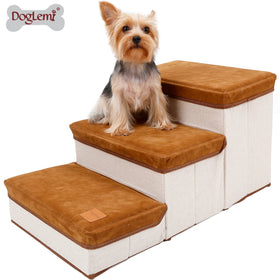 Luxury Print Fleece Pet Stairs Soft Comfortable Pet Ladder Foldable Dog Step Ramp Pet Accessories