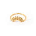 High End 18K Plain Gold Sunflower Rings Stainless Steel Trendy Simple Gold Plated Jewelry