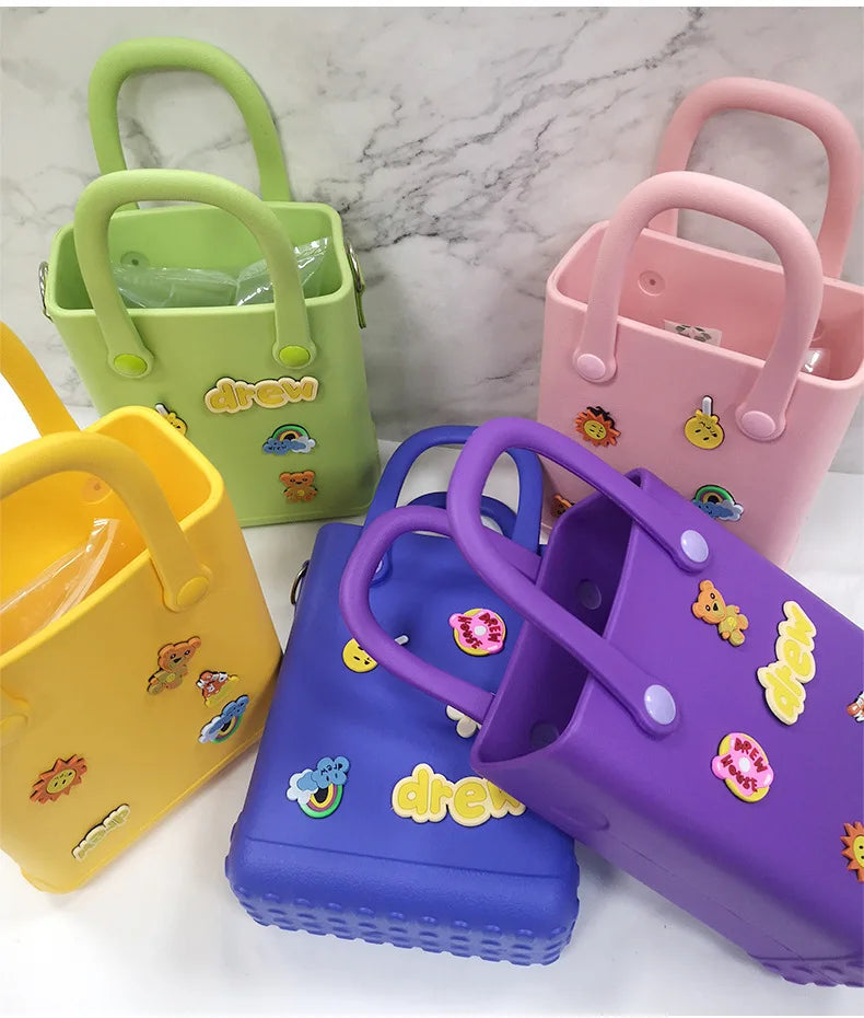 Croc Bag With Holes Waterproof EVA Custom Summer for Women Handbag XL Tote Bags Silicone Beach Wholesale Bag