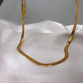 Dainty Women Jewelry 3mm Flat Snake Chain Choker Necklace 18K Gold Plated Solid Herringbone Necklace Chain for Women Girl
