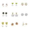 Wholesale Korean Simple Flower Stud Earrings Romantic Rose Camellia Lovely Convolia Tassel Student Drop Earrings S925