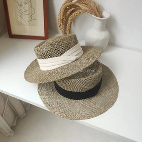 Cherishelle Hat Manufacturer Wholesale Custom Sea Grass Bulk Straw Hat for Women Summer Beach Sun Protection Visor