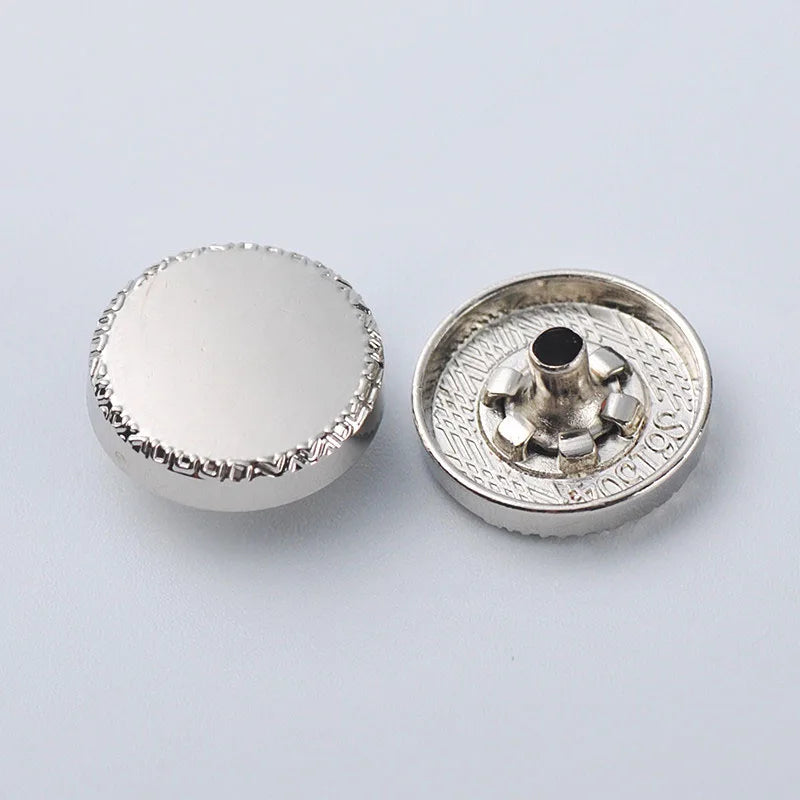 High-end Plating Round Brass Snap Button Custom Logo Metal Engraved Snap Button