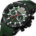 MINI FOCUS MF0349G Luxury Fashion Business Sport Men's Silicone Wristwatch Waterproof Luminous Quartz Chronograph Pointer Dial