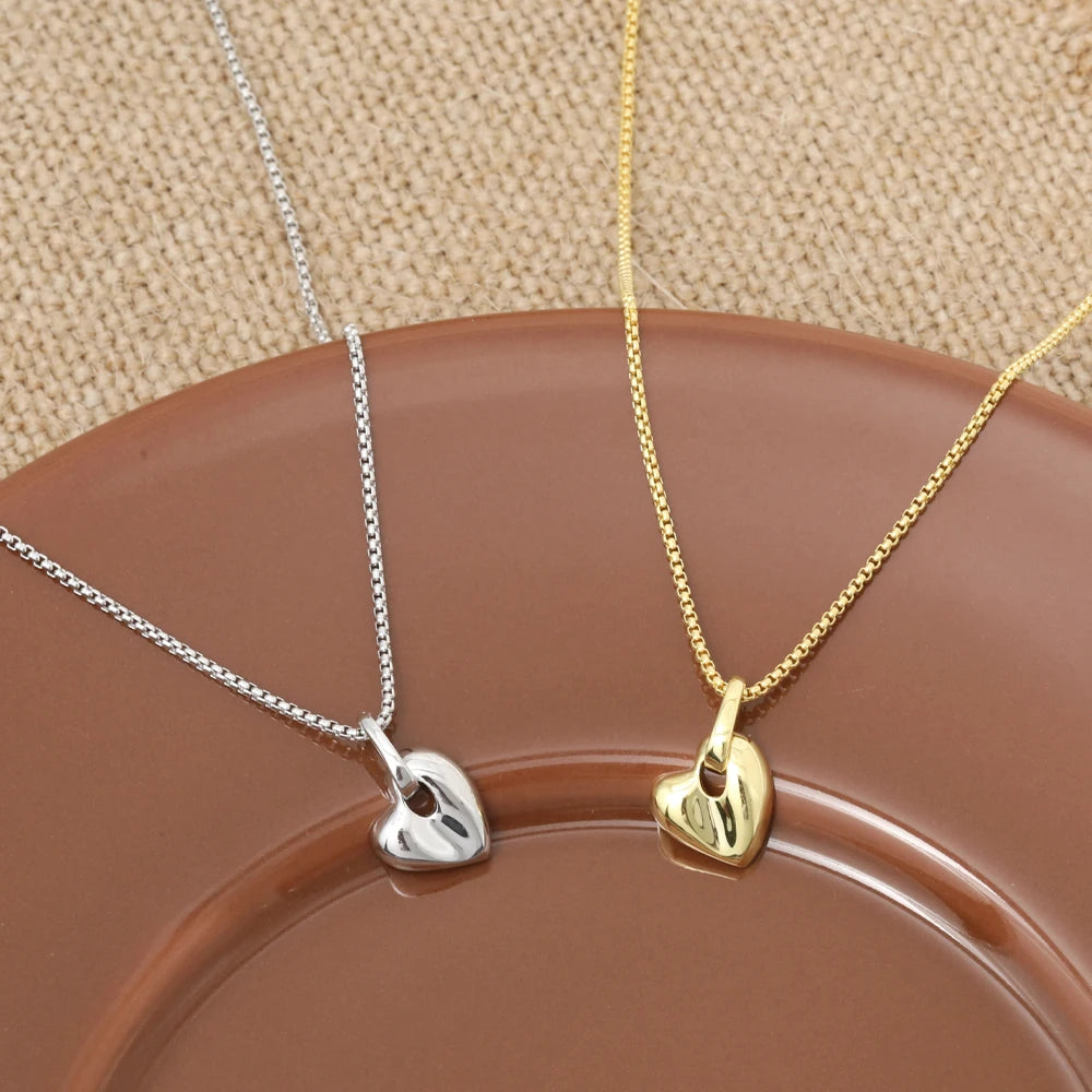 VIANRLA 925 Sterling Silver Necklace 18k Gold Plated Necklace Irregular Heart Pendant for Women Jewelry Wholesale