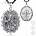 Merryshine 925 Sterling Silver Religious Round 7 Archangel Patron St Saint Gabriel Amulet Necklace for Men