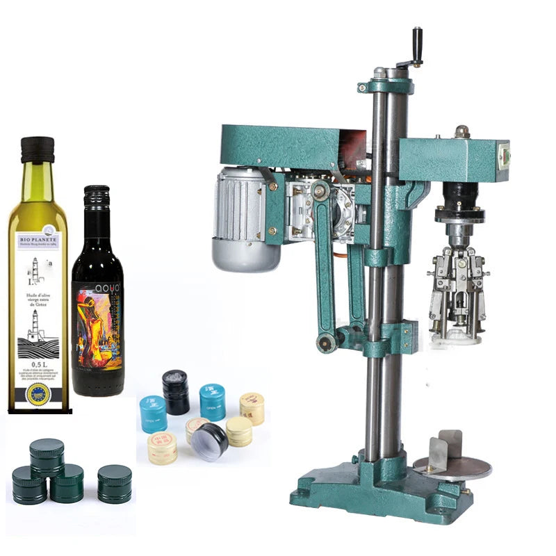 Semi-Auto Cap Press Crimping & Sealing Machine for Beverage Glass Bottles with Aluminum Screw Caps 30-40 Bottles/Min MegaBDM