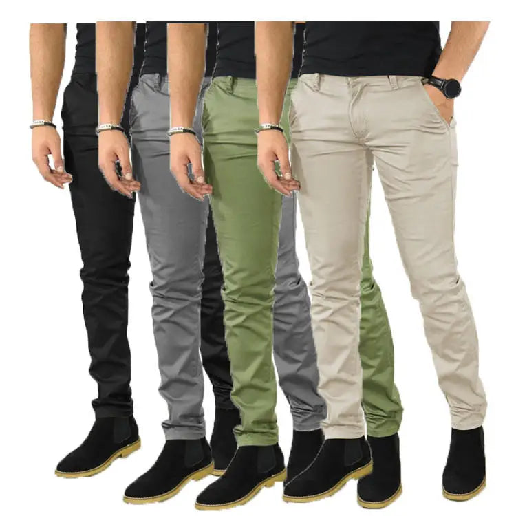 Multi-solid Pants Men's Straight Leg Casual Business Pants Slim Fit Custom Men's Twill Pants