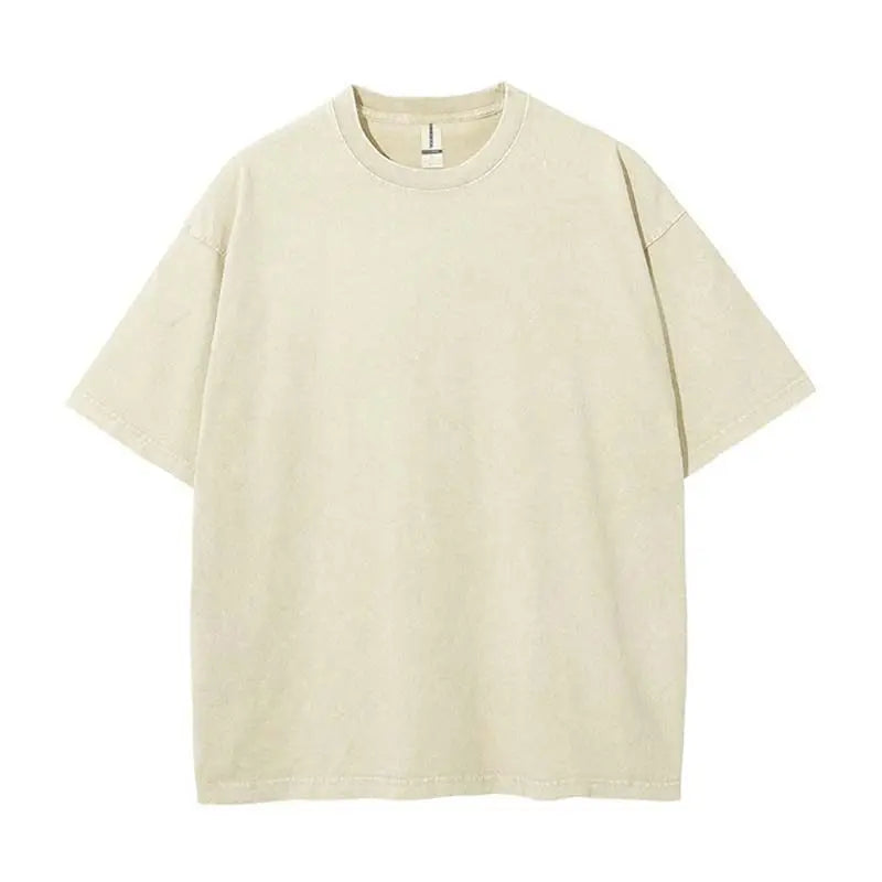 Rightdo Unisex Acid Pattern Oversized Washed Vintage T Shirts 250GSM 100% Cotton Sun Faded Custom Print Oversized Blank Tshirt