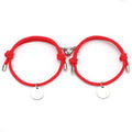Simple Couple Bracelets Heart-shaped Magnet Couple Bracelets Stainless Steel Wafer Pendant Bracelets