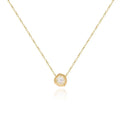 Joolim Jewelry 18K Gold Plated Waterproof Tarnish Free Geometric Zirconia Pendant Dainty Chain Stainless Steel Necklace
