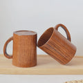 2022 Bamboo Cup Eco-Friendly Reusable Wooden Tea Mug with Handle Beer Coffee Cups