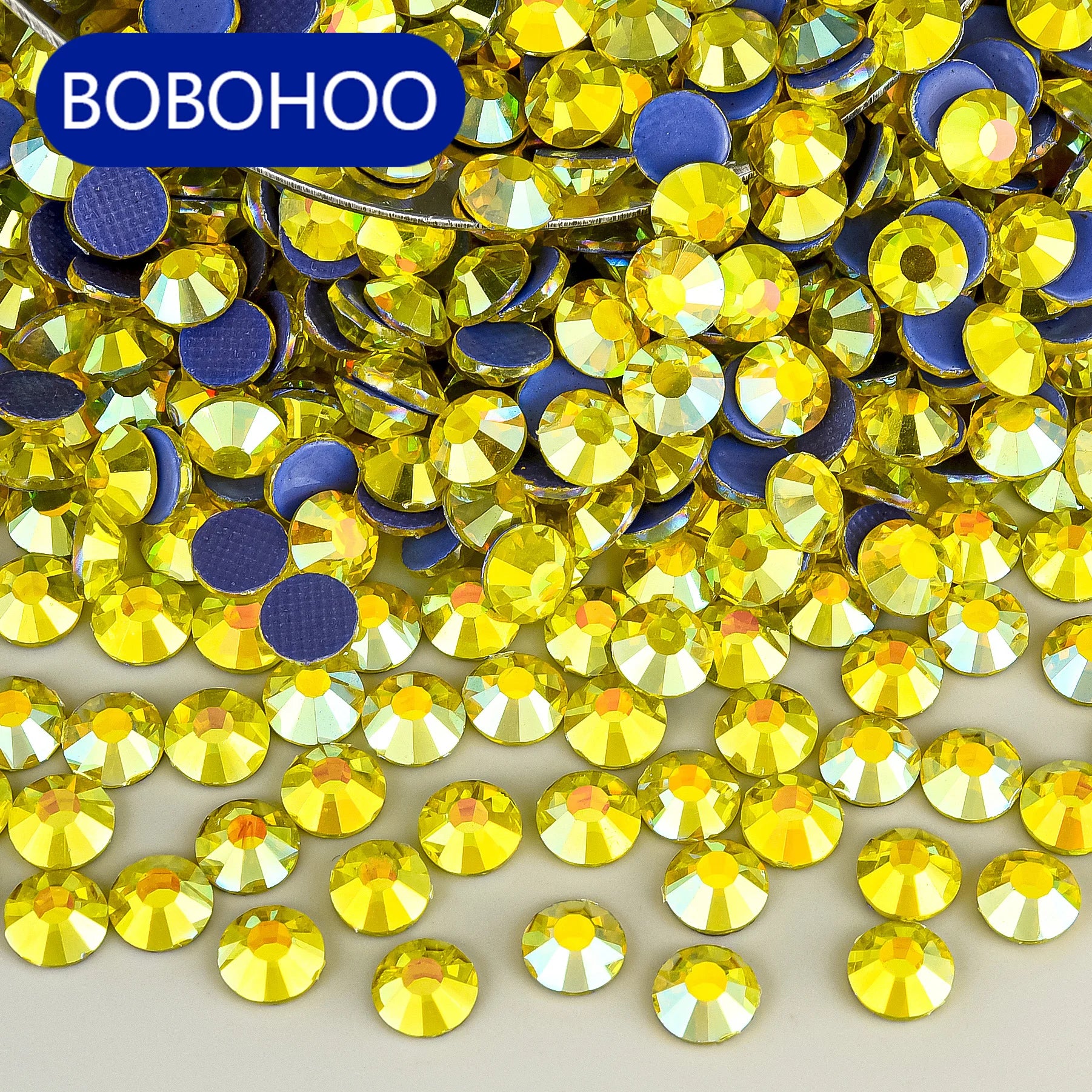 BOBOHOO New Arrival Bling Crystal Stone Magic Colors Flatback Glass Hotfix Rhinestones for Clothes Bags Clothing Accessories