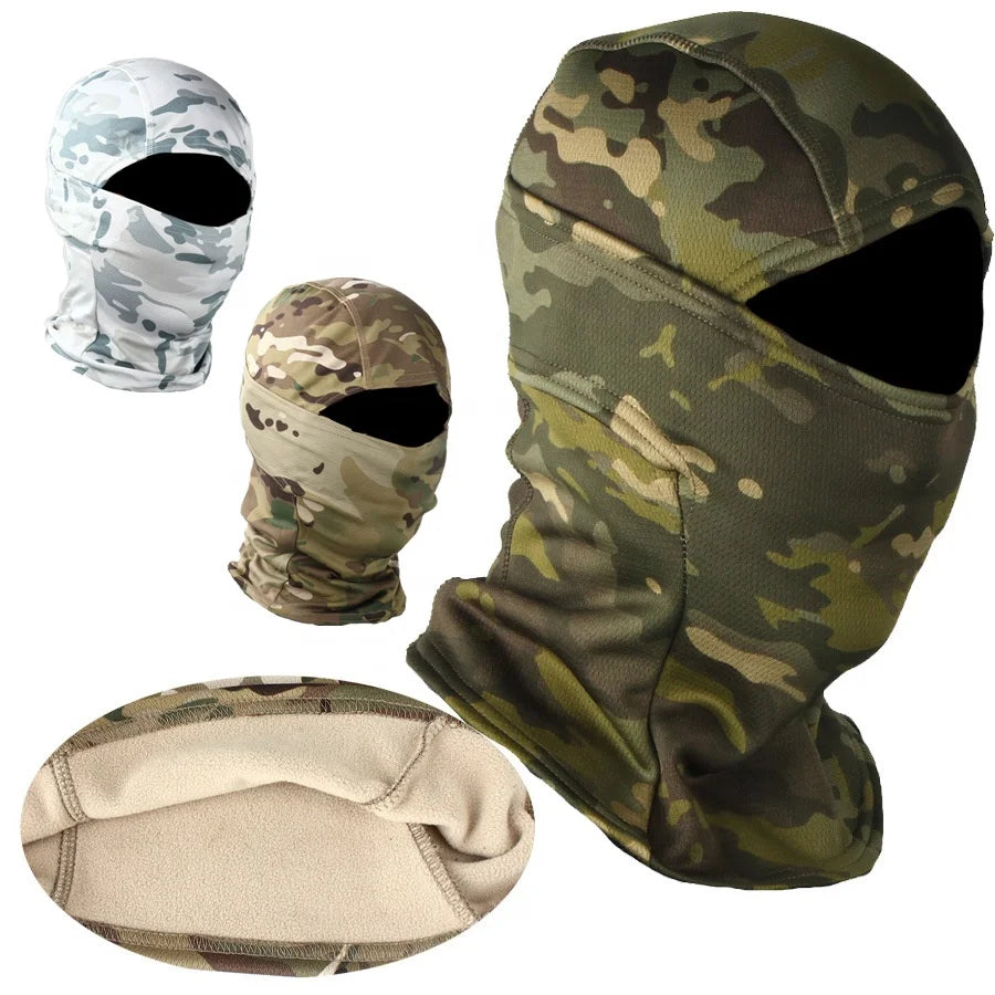 YAKEDA Winter Custom logo Black Camouflage Ocp Tactical Fashion Ski Thermal Fleece One Hole Hood Face Balaclava Mask