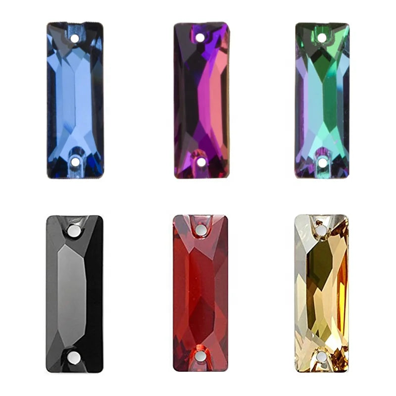YANRUO  3255 Rectangle Strip AAAAAA Sewn Rhinestones Shiny Rhinestones DIY Glass Stones Crystals for Sewing Needlework
