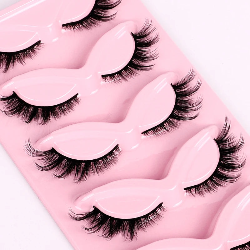 Reusable Easy to Clean Fox Cils 3d Faux Mink Lashes  Cat-Eye Look 18mm Wispy Long 8d Volume Full Strip Eyelashes