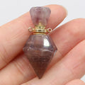 Hongzhuo Wholesale Natural Gemstone Fluorite Crystal Perfume Bottle Gemstone Pendant