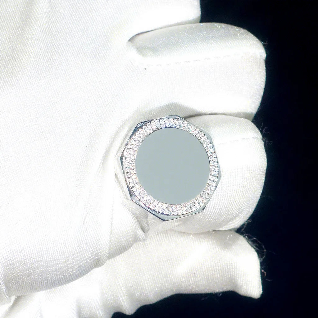 Custom Pass Diamond Tester Hip Hop VVS Moissanite Stereoscopic Initial Letter Name Ring Iced Out 925 Silver for Men Fine Jewelry