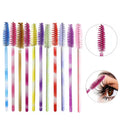 50pcs/Bag Disposable Nylon Crystal Eyebrow & Cosmetic Wand Mascara Brushes for Eyelash Extension Tool