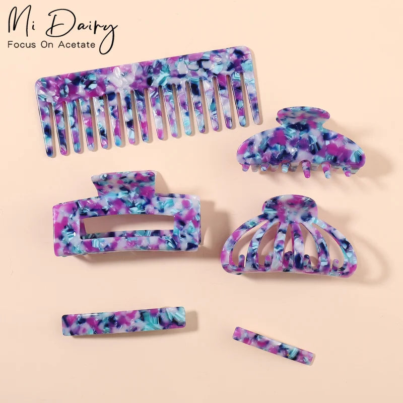 MiDairy European Trendy Jumbo Acetate Eco Friendly Headdress Massage Hair Combs Hair Claws Barrettes Clips